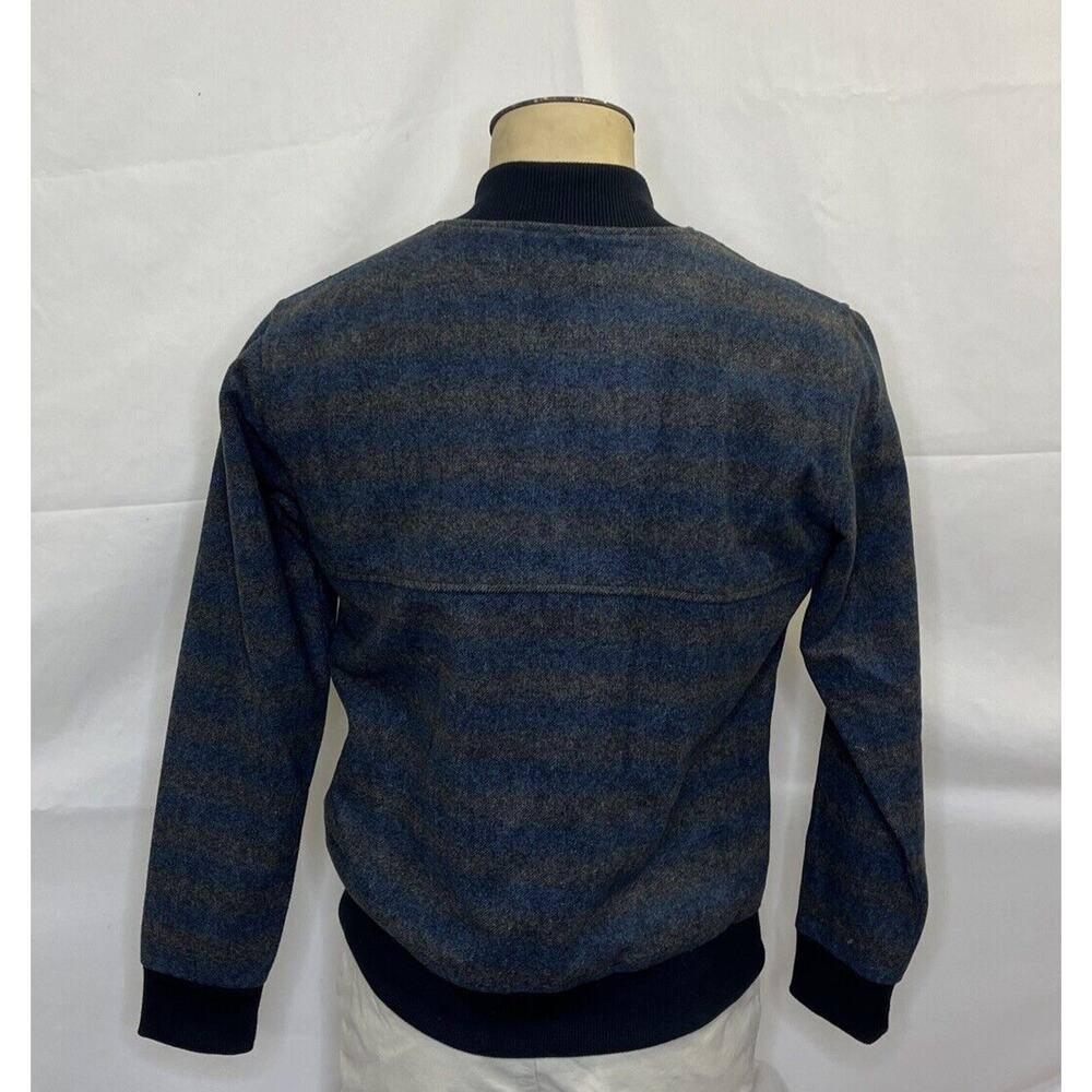 Impatient Wolves Bomber Jacket Wool Blend Polyester Lined Blue Men Size Medium - Picture 3 of 16